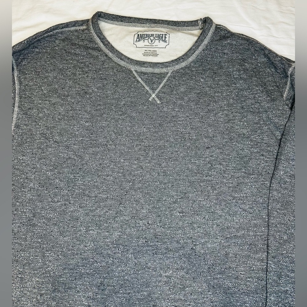 American Eagle Outfitters Men Charcoal Knit Sweater Sz XL - Picture 3 of 6